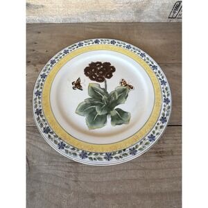 Oriental Accent Decorative Plate 10 3/4"‎ Flower Butterflies Raised Pattern